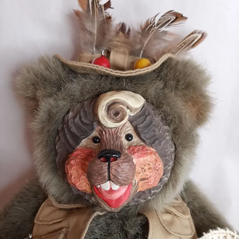 Vtg 1999 Gund Barton's Creek Plush Bear Fenton Fisherman #70001  Pat Kolesar LE
